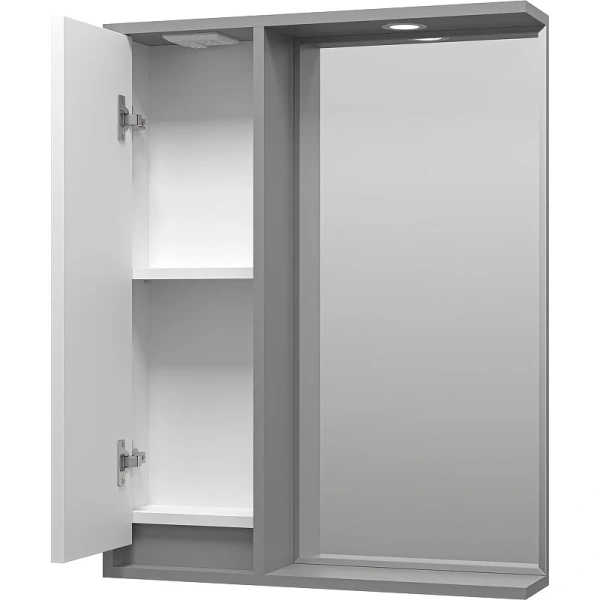 Зеркальный шкаф с подсветкой Brevita Balaton 65 см белый/серый, левый, нет в наличии index_1 - фото 10