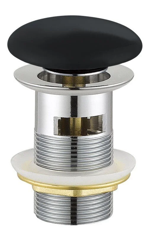Донный клапан Cezares CZR хром, крышка чёрный глянец - фото 1