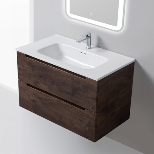 Тумба под раковину подвесная BelBagno Etna 80 см rovere grigio - фото 4