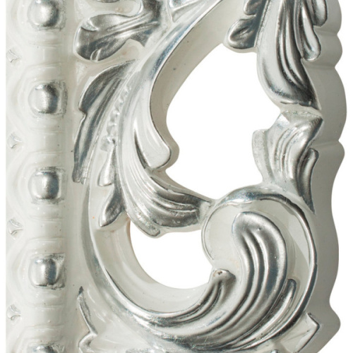 Зеркало овальное с фацетом, цвет белый глянец с серебром, Tessoro Isabella 76, по запросу - фото 2