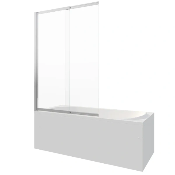 Шторка для ванны Berges River S Slider 98х145 см прозрачное стекло, профиль хром, прозрачные - фото 8