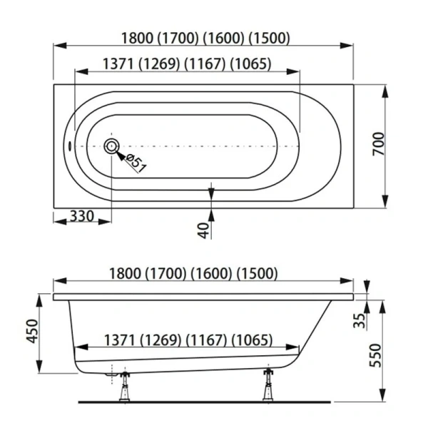 Ванна акриловая Vagnerplast Kasandra 170×70 см белая - фото 2