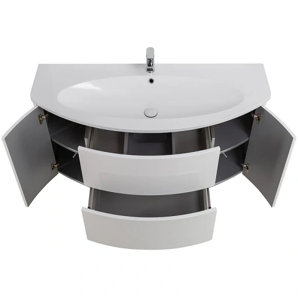 Тумба под раковину подвесная Cezares Eden 121 см Bianco lucido, окрашенные - фото 9