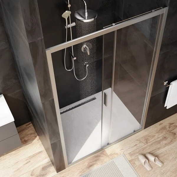 Душевая дверь в нишу AM.PM Gem Solo 120 см профиль хром стекло прозрачное, раздвижные - фото 6