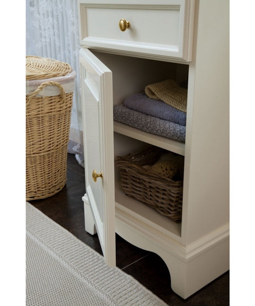 Пенал для ванной, петли слева, цвет слоновая кость матовый, фурнитура золото, La Beaute Michel index_2 - фото 5