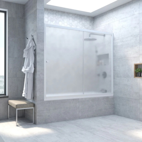 Душевая шторка на ванную стекло сатин Vegas-glass ZV 170 10, современные, hi-tech - фото 2