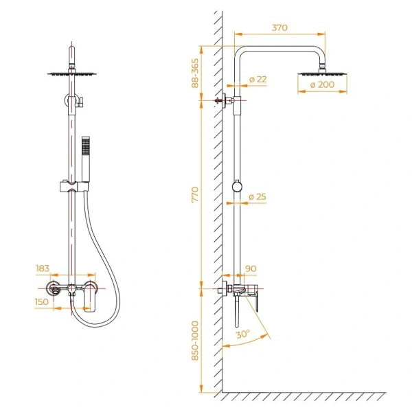 Душевая стойка RGW Shower Panels SP-27Gr серая - фото 2