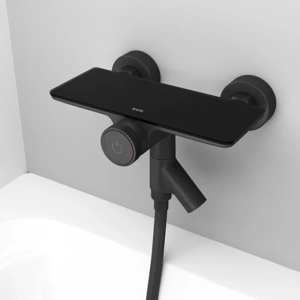 Смеситель для ванны IDDIS Shelfy черный матовый - фото 4