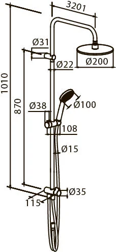 Душевая система RedBlu by Damixa Origin One 978100000, настенные - фото 7