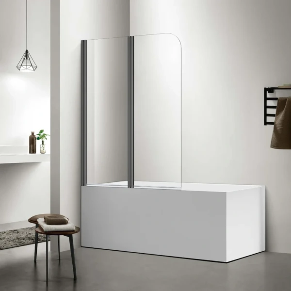 Шторка для ванны Акватек 100x150 см профиль оружейная сталь - фото 1