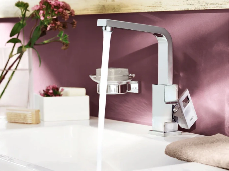 Смеситель для раковины Grohe Eurocube хром, из латуни, прямоугольная форма, с донным клапаном - фото 5