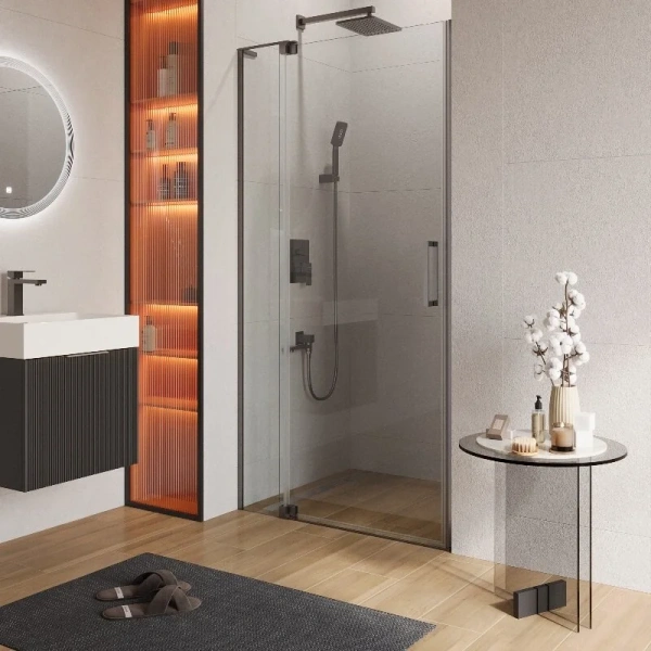 Душевая дверь в нишу Cezares Slider 110 см профиль хром стекло прозрачное - фото 4