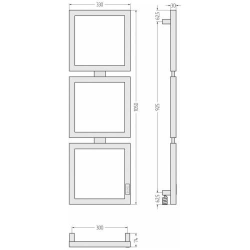 Полотенцесушитель электрический Сунержа Этюд 30х105 см правый другие цветовые решения - фото 4