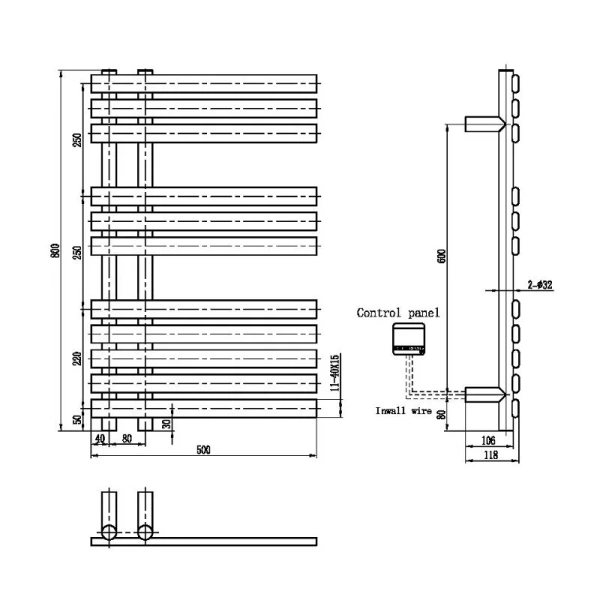Полотенцесушитель электрический Boheme Venturo 50x80 см matt gold - фото 2
