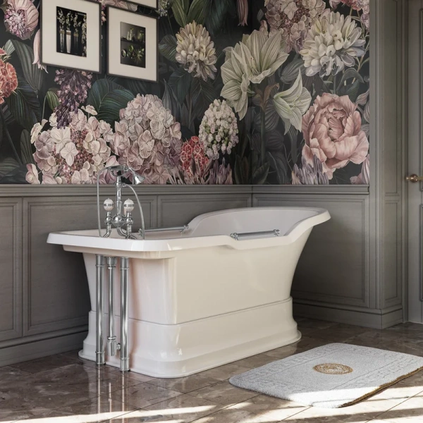 Ванна из искусственного камня Migliore Impero Podium 180х87 см фурнитура хром - фото 2