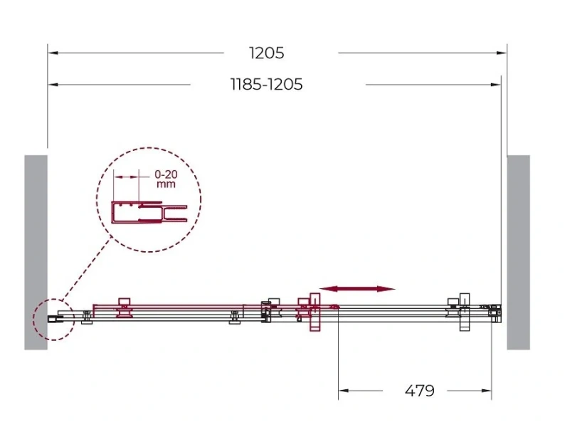 Душевая дверь BelBagno Marino 120 см профиль черный - фото 2