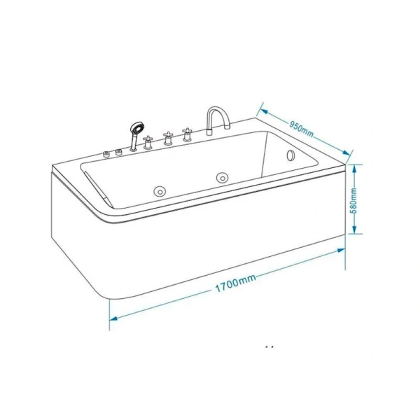 Ванна акриловая Grossman 170x95 см с правая, акриловые - фото 2