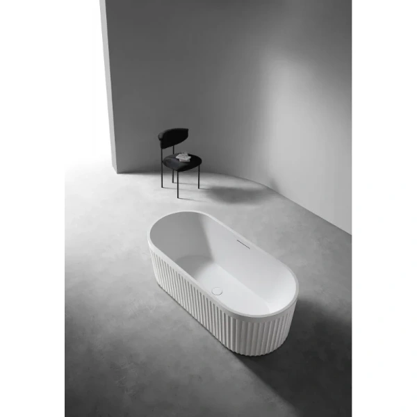 Ванна из искусственного камня Abber Stuttgart 170x75 см белая матовая, современныe, hi-tech - фото 3