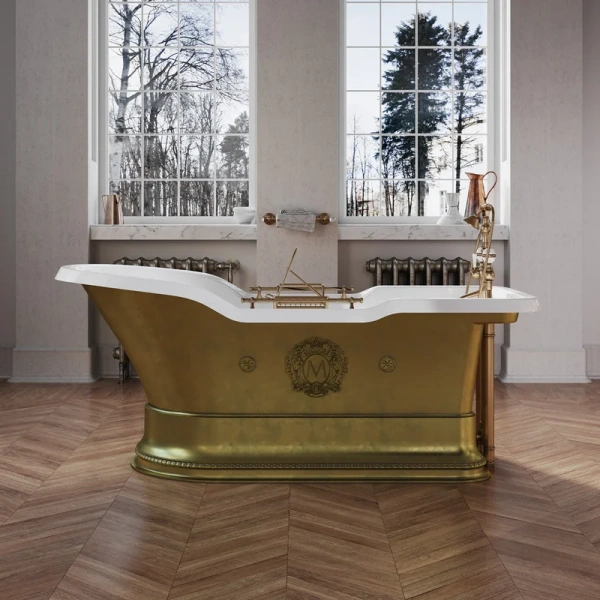 Ванна из искусственного камня Migliore Impero Podium 180х87 см бронза - фото 2