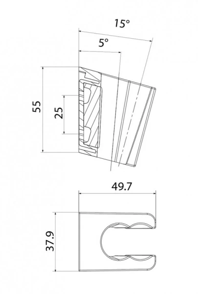 Держатель душевой лейки IDDIS Shower Holder черный, нет в наличии - фото 2