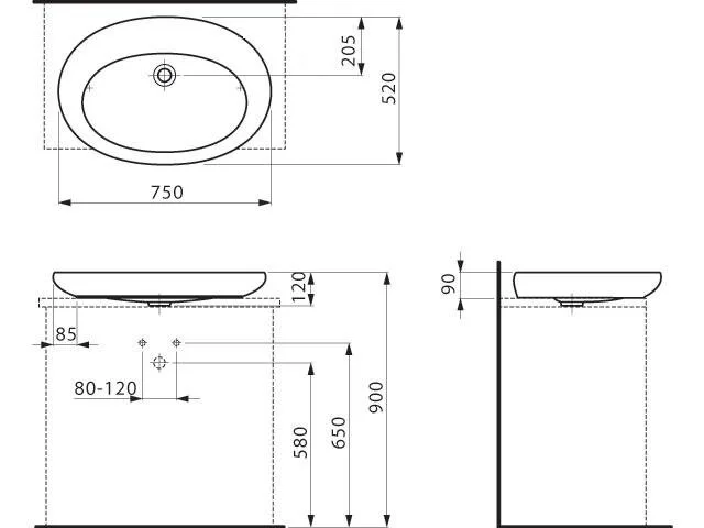 Раковина накладная Laufen Alessi One 8.1897.2 - фото 2