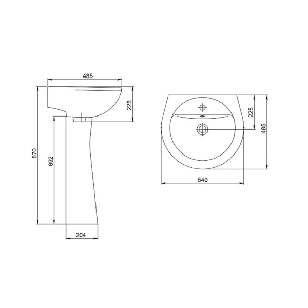 Раковина Santeri Соната 54 см белая - фото 2