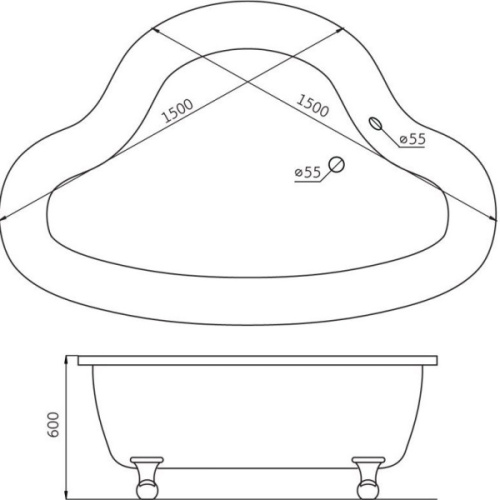 Ванна акриловая BelBagno 150х150 см угловая - фото 4