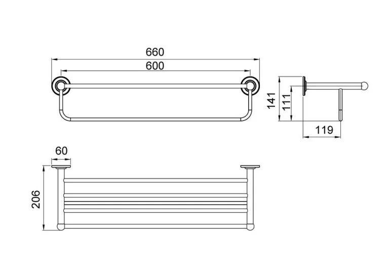 Полка для полотенец Timo Nelson хром 150058/00 - фото 2