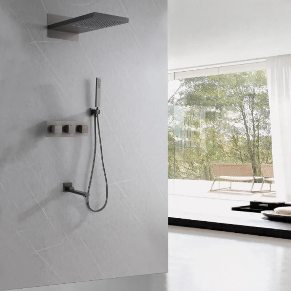 Душевой комплект Abber Daheim никель, душевые комплекты, наборы - фото 3