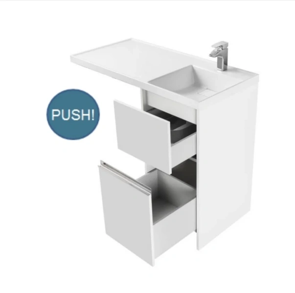 Тумба с раковиной напольная Акватон Лондри 1A236001LH010 40 см под стиральную машину, моноблок - фото 5