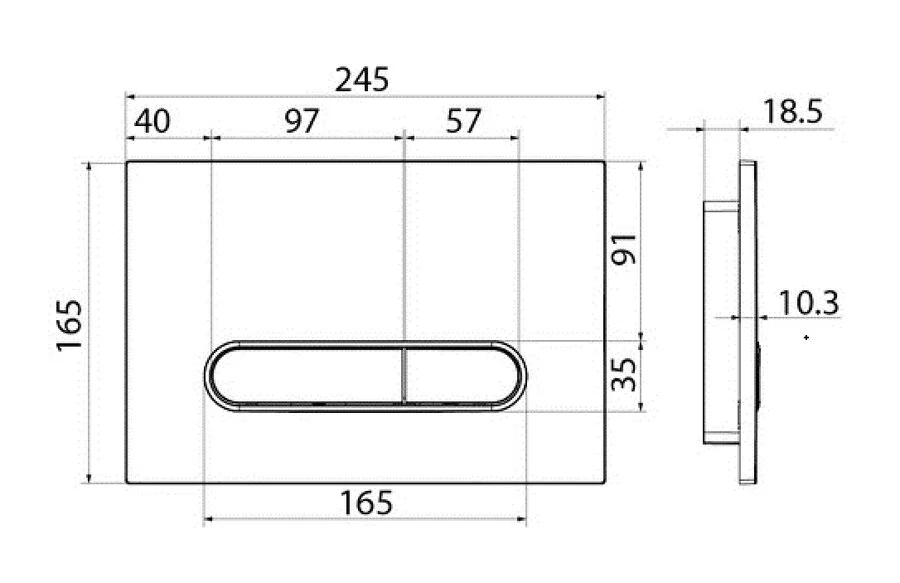 Клавиша смыва IDDIS Unifix матовый хром, в наличии - фото 2
