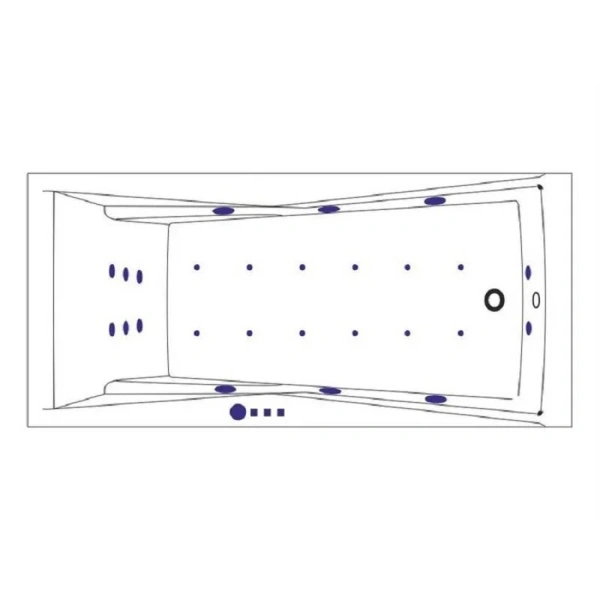 Ванна гидромассажная Whitecross Palace 0104.170075.100.ULTRA.WH, 170 x 75 см, форсунки белые - фото 3