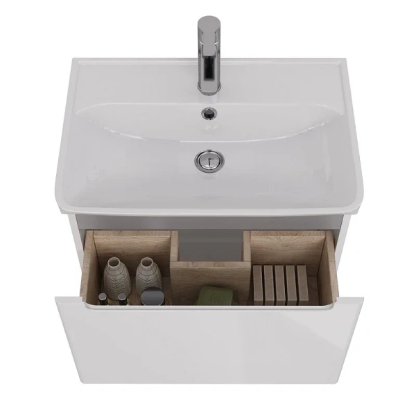 Тумба с раковиной подвесная Lemark Buno Mini LM05BM60T 60 см 1 ящик, 60 см - фото 6