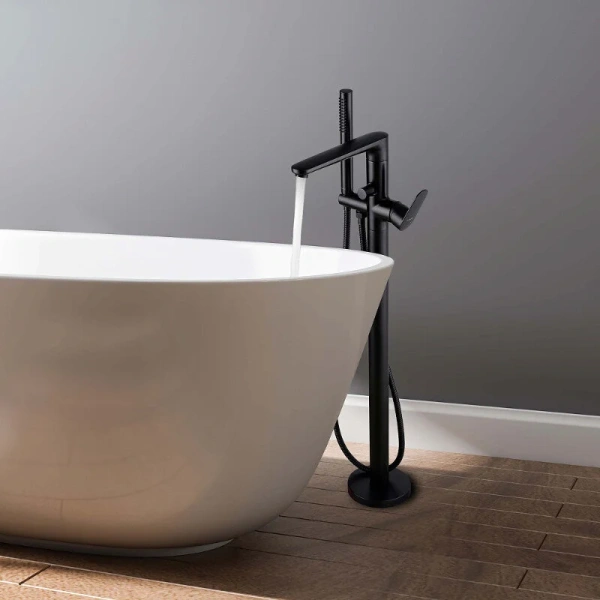 Смеситель для ванны Акватек Ника черный матовый, в наличии - фото 9