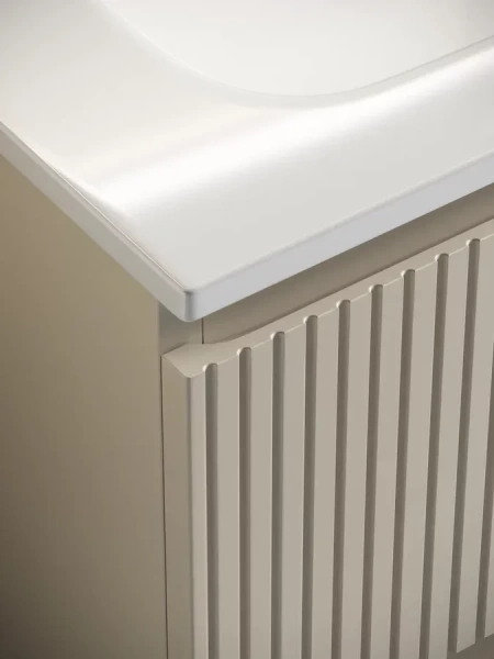 Тумба под раковину подвесная Sancos Snob T 80 см beige soft, окрашенные - фото 9