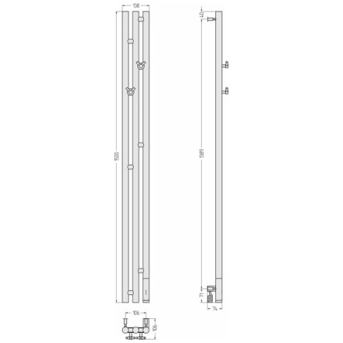 Полотенцесушитель электрический Сунержа Терция 3.0 10.6х150 см правый черный матовый - фото 3