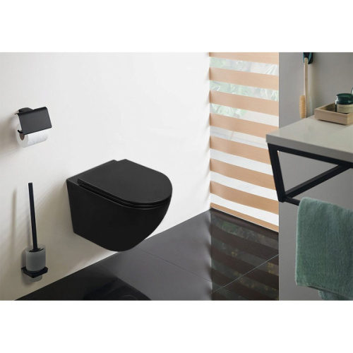 Унитаз подвесной Azario Grado черный матовый, черные - фото 6