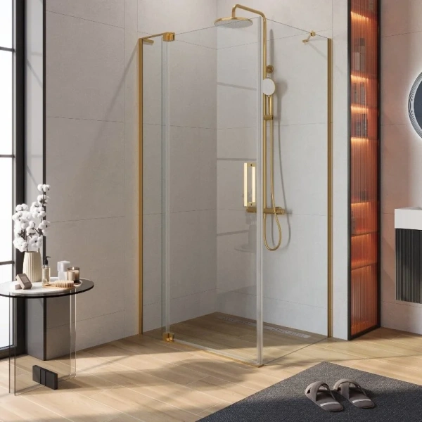 Душевой уголок Cezares Slider 110х80 см стекло серое профиль чёрный - фото 3