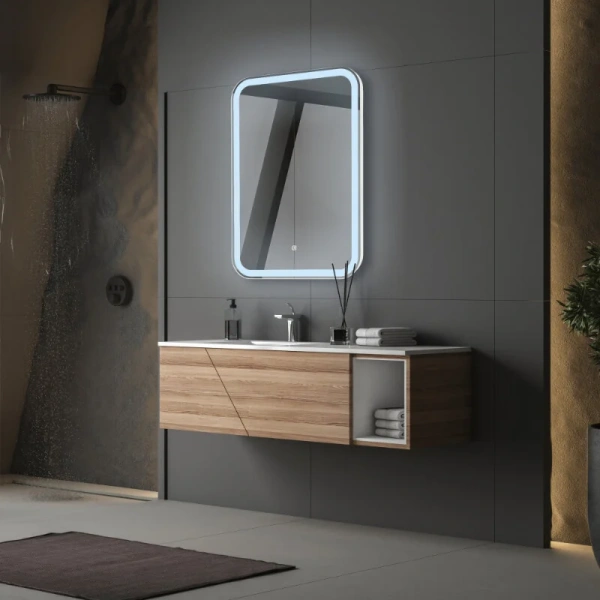 Зеркало с подсветкой Abber See 55 см прямоугольное, полотно - фото 4