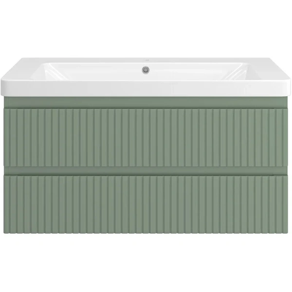 Тумба под раковину подвесная Brevita Victory 105 см зеленая - фото 2