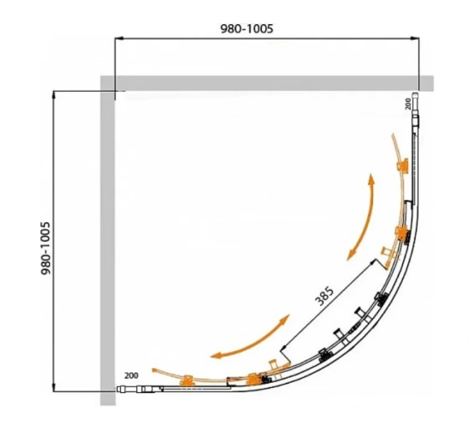 Душевой уголок Cezares Molveno 100х100 см рифленое стекло - фото 2