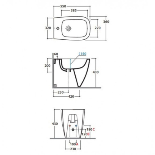 Биде напольное Globo Genesis белое - фото 2