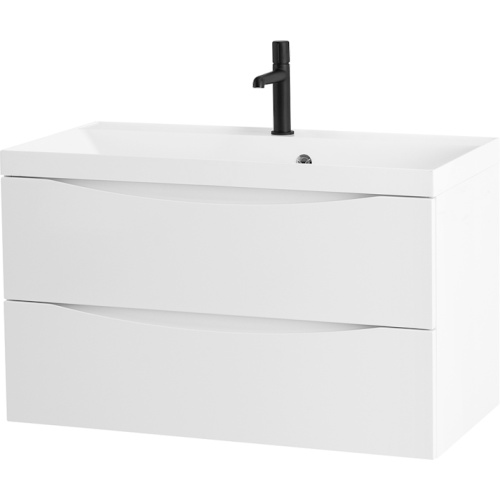 Тумба под раковину подвесная BelBagno Marino 80 см белый глянец - фото 1