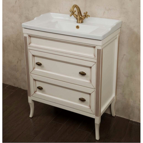 Тумба под раковину, цвет слоновая кость с патиной матовый, фурнитура бронза, La Beaute Vivien index_1 - фото 3