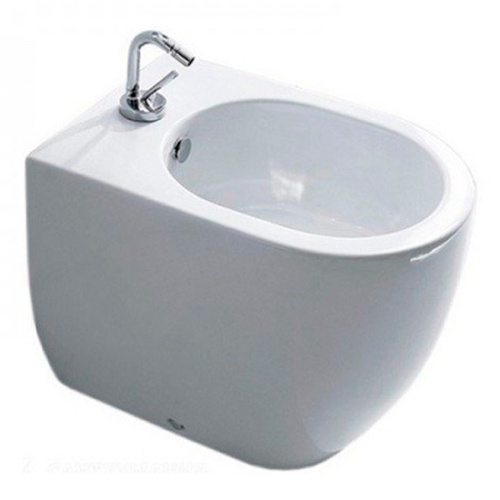 Биде напольное с одним отверстием под смеситель, цвет белый Kerasan Flo 312101*1 - фото 1
