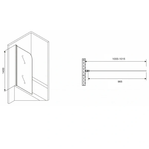 Шторка для ванны Abber Ewiges Wasser 120х140 см распашная, 120 см - фото 2