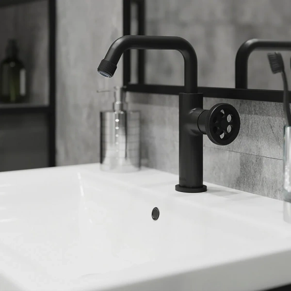 Смеситель для раковины IDDIS Grange черный, недорогие, округлая форма - фото 5