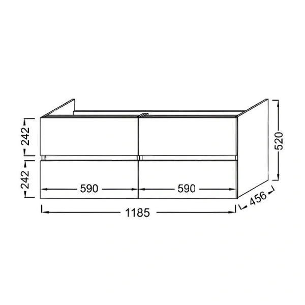 Тумба под раковину Jacob Delafon Tolbiac 120 см два ящика, цвет дуб давос натуральный, в наличии - фото 2