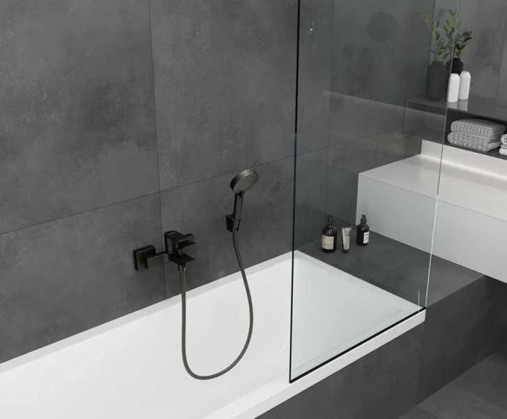 Смеситель для ванны Hansgrohe Vernis Shape матовый черный - фото 3
