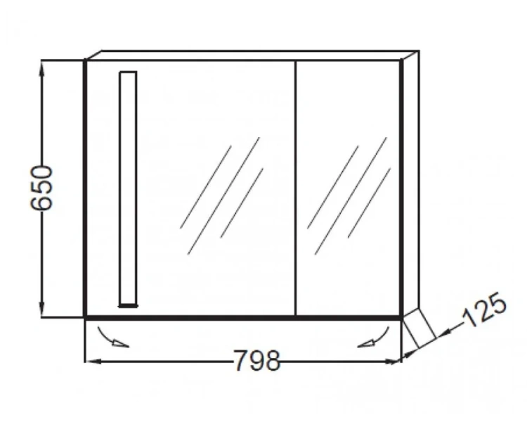 Зеркальный шкаф с подсветкой Jacob Delafon Rythmik 80 см подсветка справа, по запросу - фото 2